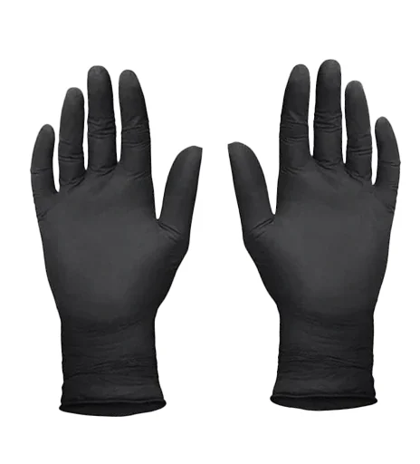 Черные резиновые перчатки 9/L 4,5 г
